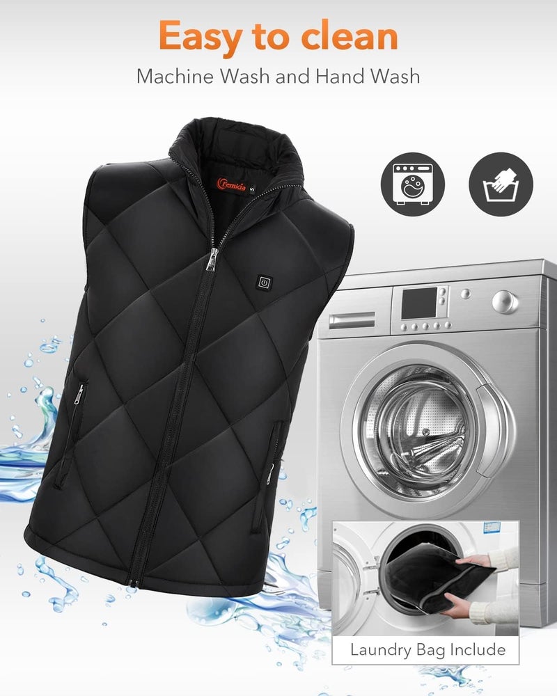FERNIDA Heated Vest, 8 Heating Zones, Heating Vest for Men Women, Heated Warm Cold-Proof Electric Vest (Battery Not Included) - Image 5